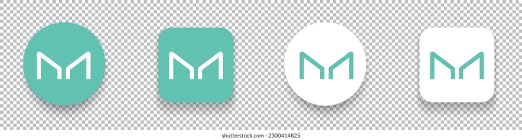 Maker MKR crypto currency logo symbol set isolated on transparent background vector