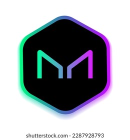 Maker (MKR) Cryptocurrency logo icon and button template vector graphics