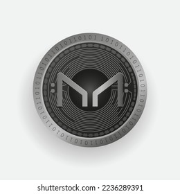 Maker MKR cryptocurrency Silver coin