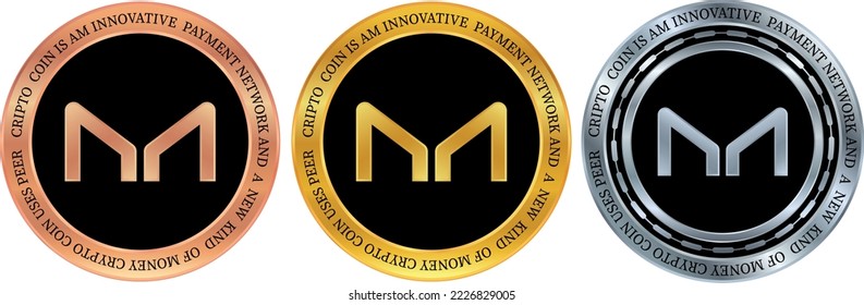maker-mkr coin vector illustrations. 3d illustration