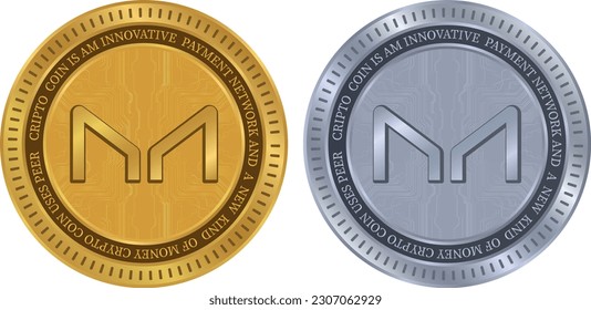 maker-mkr coin vector illustrations. 3d illustration
