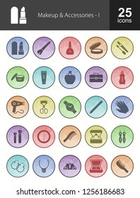 Makeup & Accessories Filled Low Poly Icons