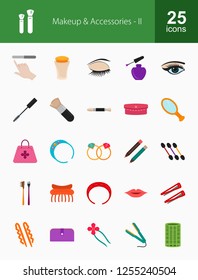 Makeup & Accessories Flat Icons