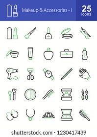 Makeup & Accessories Line Icons