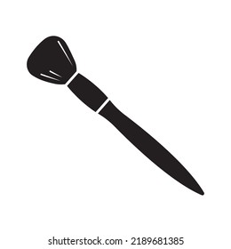 Makeup accessory blusher brush icon | Black Vector illustration |