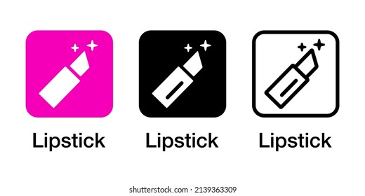 Makeup app icon vector design illustration material with pink lipstick