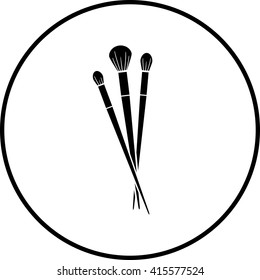 makeup application brushes symbol