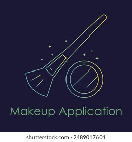 Makeup Application Icon: Foundation, Concealer, Eyeshadow, Lipstick, Blush, Makeup Brushes, Contouring, Makeup Tutorial, Beauty Tools, Cosmetic Application.