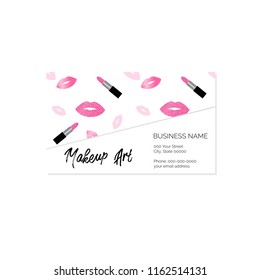 Makeup art business card vector template