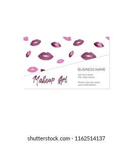 Makeup art business card vector template