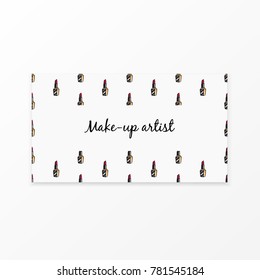 Makeup artist banner. Business card concept. Beauty makeup master. Logo vector template illustration