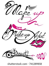 Makeup artist banner. Vector template.business concepts