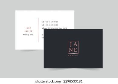 Makeup Artist business card template. A clean, modern, and high-quality design business card vector design. Editable and customize template business card