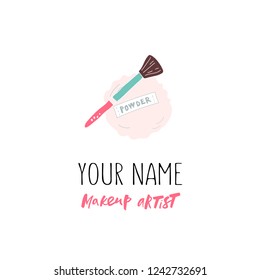 Makeup artist business card. Vector template.