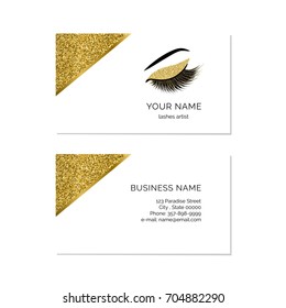 Makeup artist business card vector template