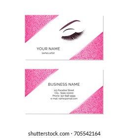 Makeup artist business card vector template