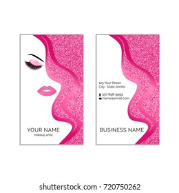 Makeup Artist Business Card Vector Template