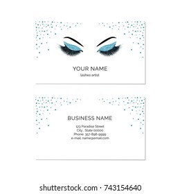 Makeup artist business card vector template