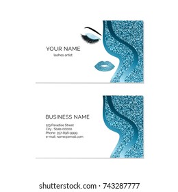 Makeup artist business card vector template