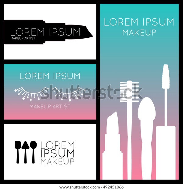 Makeup Artist Business Cards Flyerbannerposter Template Stock