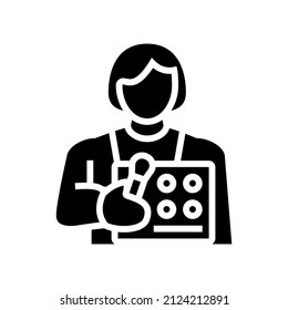 makeup artist glyph icon vector. makeup artist sign. isolated contour symbol black illustration