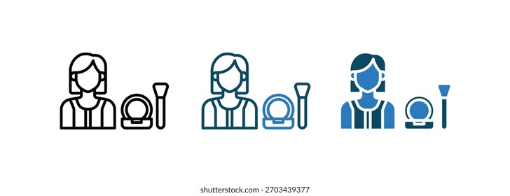 Makeup Artist icon line vector