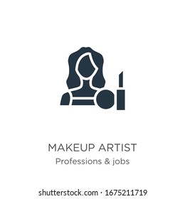 Makeup artist icon vector. Trendy flat makeup artist icon from professions & jobs collection isolated on white background. Vector illustration can be used for web and mobile graphic design, logo, 