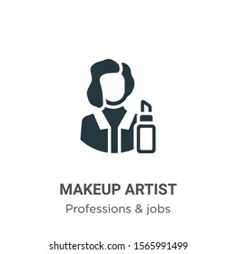 Makeup artist vector icon on white background. Flat vector makeup artist icon symbol sign from modern professions & jobs collection for mobile concept and web apps design.
