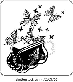Makeup bag with butterflies