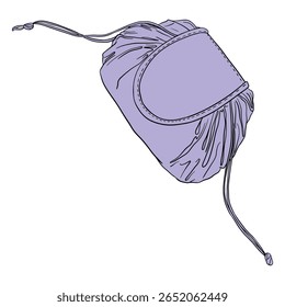 Makeup Bag. Hand drawn colorful digital illustration. Sticker for printing. High resolution. Vector EPS10 and IPG