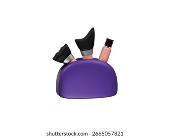 Icono de bolsa de maquillaje Ilustración 3D Render
