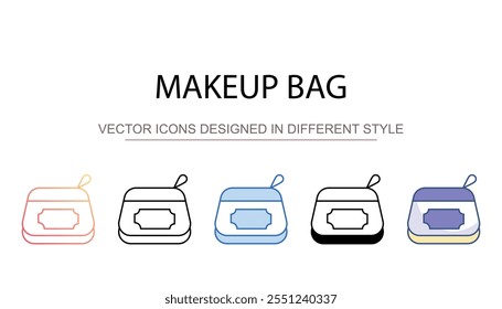Make-up-Tasche Symbol-Design mit weißem Hintergrund Stockgrafik