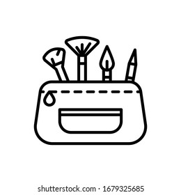 Makeup bag icon. Flat vector graphic in white background.