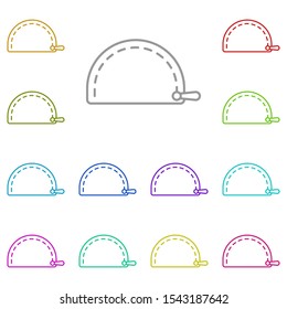 Makeup bag multi color icon. Simple thin line, outline vector of beauty icons for ui and ux, website or mobile application