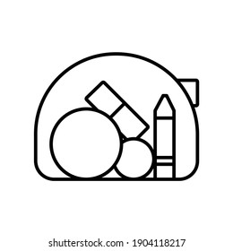 Makeup bag pack line icon