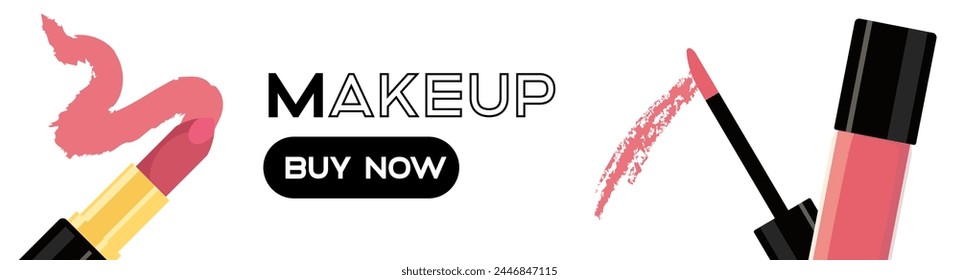 Anuncio de maquillaje. Icono de Anuncio cosmético. Estilo plano. Icono Vector