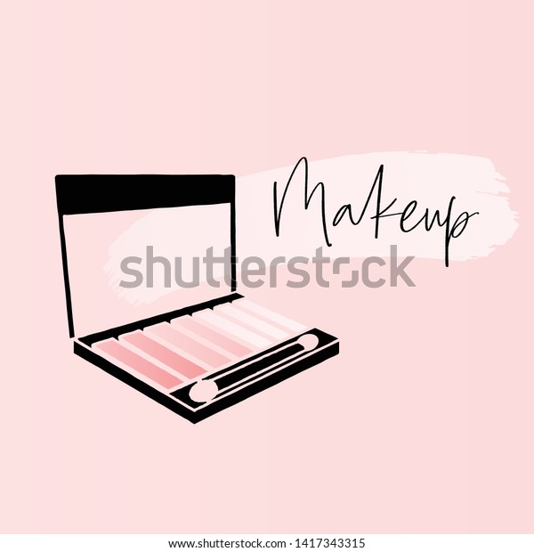 Makeup Banner Eyeshadow Palette Template Makeup Stock Vector (Royalty