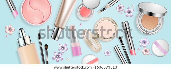 Makeup Banner Template Poster Design Beauty Stock Vector (Royalty Free