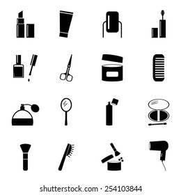 makeup and beauty icon set