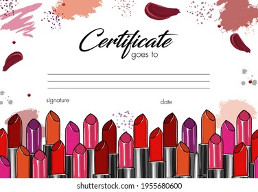 Makeup beauty lipstick border spots bright certificate svg