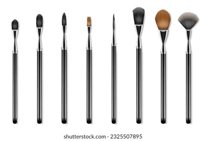 Makeup blush. Beauty cosmetics mockups set. Isolated realistic luxury icons. Fashion accessory for cosmetics, artist tools for model face