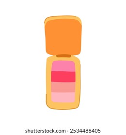 makeup blush compact cartoon. beauty cosmetics, cheeks color, palette shimmer makeup blush compact sign. isolated symbol vector illustration