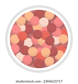 Makeup bronzer pearls in a box isolated