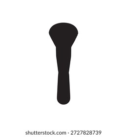 Makeup brush for applying face powder isolated on white background with clipping path