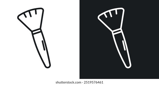 Makeup brush black and white icon.