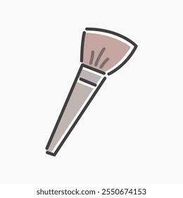 makeup brush cartoon flat line art. Illustration of makeup brush, perfect for needs related to beauty, fashion, cosmetic, makeup, and more.