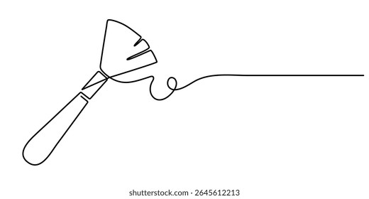 makeup brush continuous one line drawing, Professional makeup brushes one line colored continuous drawing. Makeup and beauty tools continuous one line illustration. Vector linear illustration.