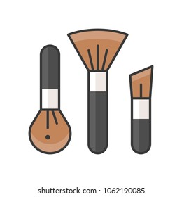 Makeup Brush, cosmetic outline icon