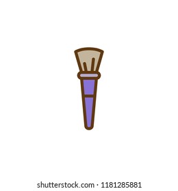 Makeup brush filled outline icon, line vector sign, linear colorful pictogram isolated on white. Cosmetic Brush symbol, logo illustration. Pixel perfect vector graphics