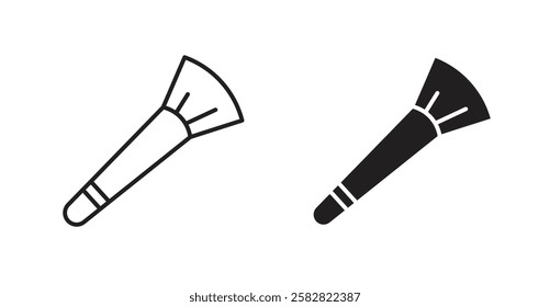 Makeup brush filled and outlined icons vectors on white background